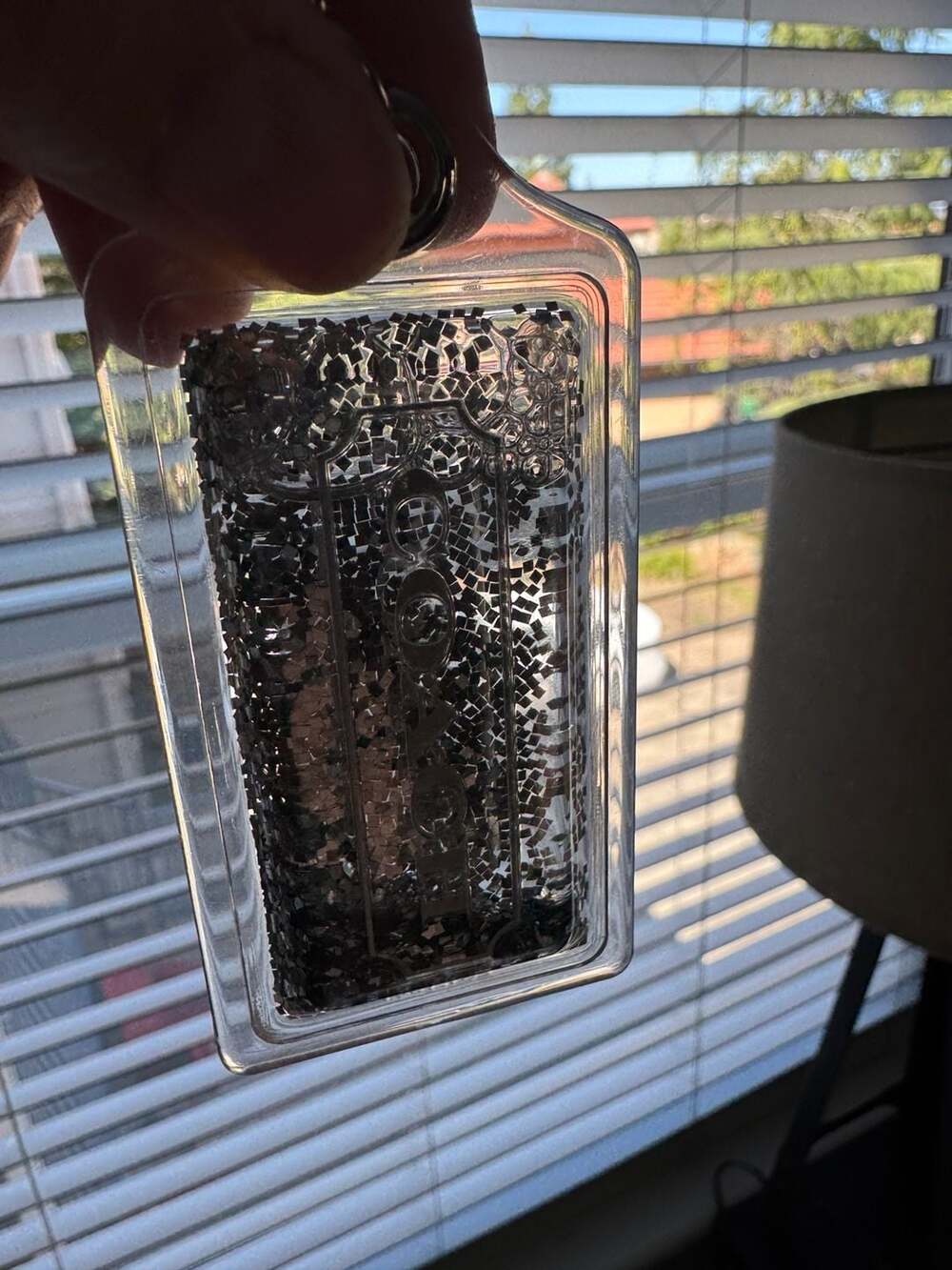 Coach Clear Glitter Liquid Floating Tag Keychain